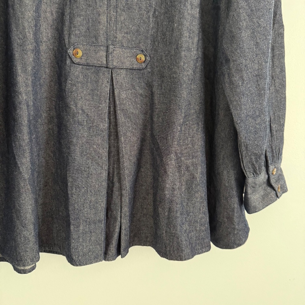 ROAMAN'S® Women’s Plus Long Sleeve Denim Cotton Beaded Blouse Size 26 W - Picture 6 of 10